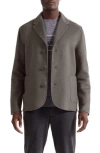 Bugatchi Felted Wool Blend Three Button Blazer In Brown