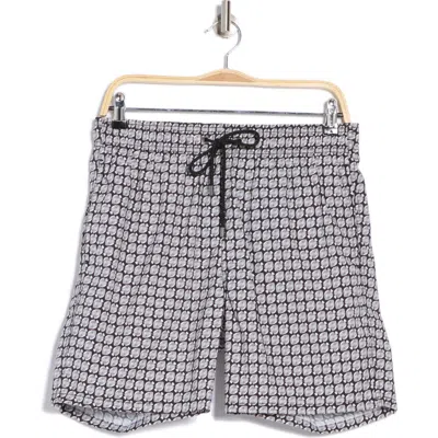 Bugatchi Fish Print Swim Shorts In Black