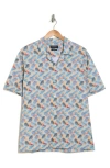 Bugatchi Flamingo Palm Short Sleeve Button-up Camp Shirt In Jaffa