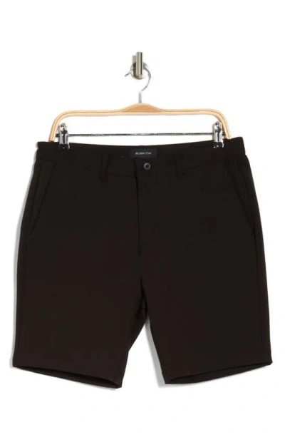 Bugatchi Flat Front Bermuda Shorts In Black