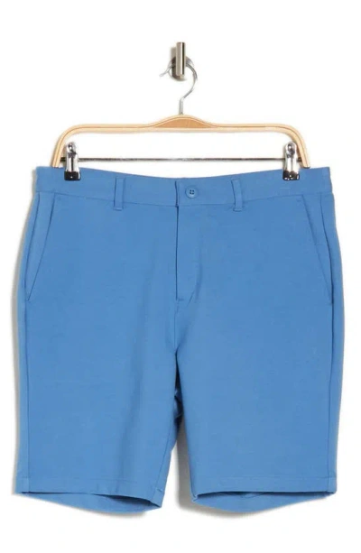 Bugatchi Flat Front Bermuda Shorts In Blue