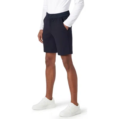 Bugatchi Flat Front Knit Shorts In Navy