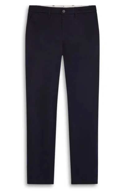 Bugatchi Flat Front Wool Blend Chino Pants In Blue