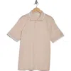 Bugatchi Floral Cotton & Linen Jacquard Polo In Beige
