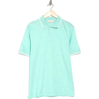 Bugatchi Floral Cotton & Linen Jacquard Polo In Mint