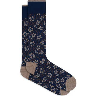 Bugatchi Floral Mercerized Cotton Blend Dress Socks In Multi