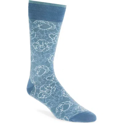 Bugatchi Floral Mercerized Cotton Blend Dress Socks In Multi