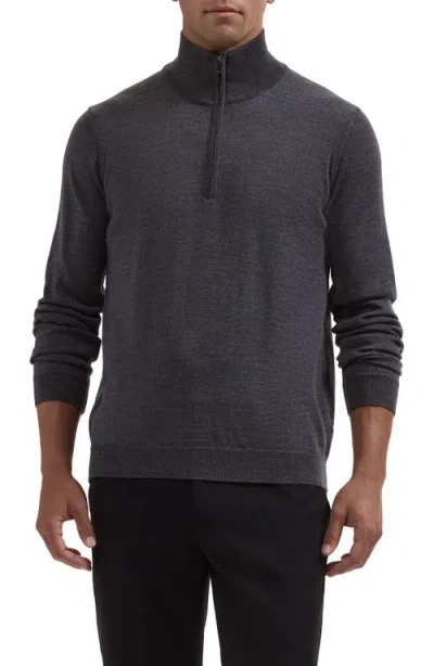 Bugatchi Fred Quarter Zip Merino Wool Sweater In Blue