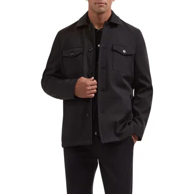 Bugatchi Full Button Field Jacket In Black