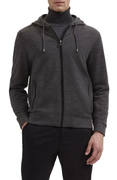 Bugatchi Full Zip Hoodie In Gray