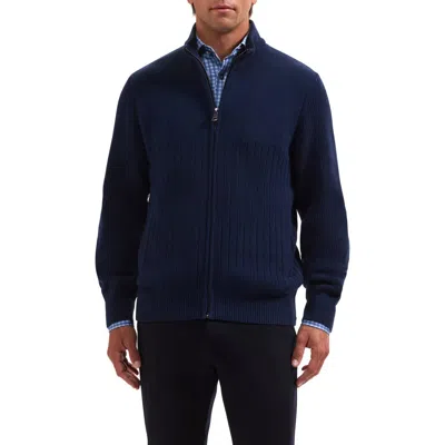 Bugatchi Full Zip Sweater In Blue