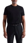 Bugatchi Geo Textured Cotton T-shirt In Black