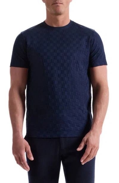 Bugatchi Geo Textured Cotton T-shirt In Blue