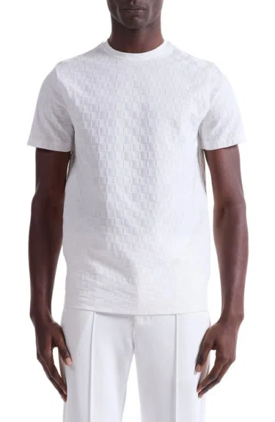 Bugatchi Geo Textured Cotton T-shirt In White