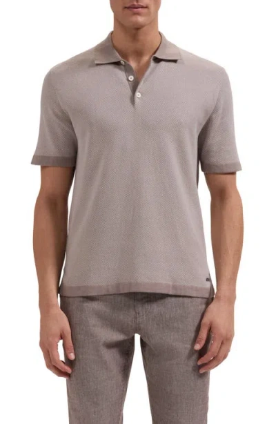 Bugatchi Geometric Jacquard Polo Sweater In Gray