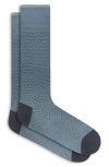 Bugatchi Geometric Mercerized Cotton Blend Dress Socks In Shark