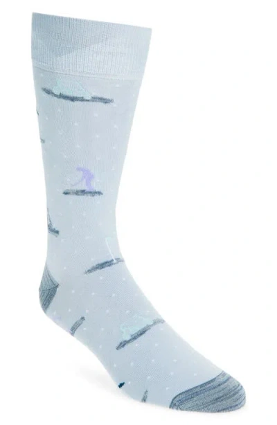 Bugatchi Golf Print Mercerized Cotton Blend Dress Socks In Multi