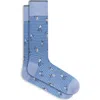 Bugatchi Golfer Mercerized Cotton Blend Dress Socks In Air Blue