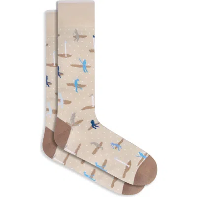 Bugatchi Golfer Mercerized Cotton Blend Dress Socks In Brown