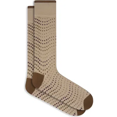 Bugatchi Gradient Dot Cotton Blend Dress Socks In Neutral