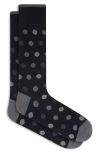 Bugatchi Gradient Dot Mercerized Cotton Blend Dress Socks In Black