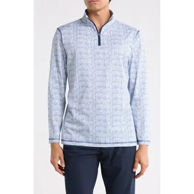 Bugatchi Half Zip Pullover In Blue