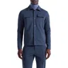 Bugatchi Heathered Kint Snap-up Shirt Jacket In Blue