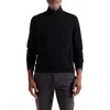 Bugatchi Heathered Quarter Zip Pullover In Black