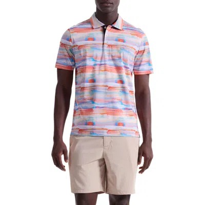 Bugatchi Hendrix Digital Abstract Brushstroke Print Pima Cotton Polo In Multi