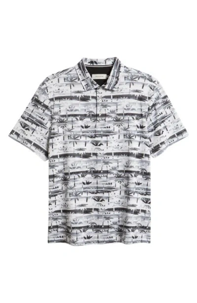 Bugatchi Hendrix Digital Abstract Print Pima Cotton Polo In Black