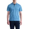 Bugatchi Hendrix Digital Floral Tile Print Pima Cotton Polo In Blue