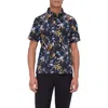 BUGATCHI BUGATCHI HENDRIX DIGITAL LEAF PRINT PIMA COTTON POLO