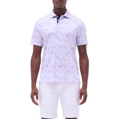 Bugatchi Hendrix Digital Palm Print Pima Cotton Polo In Pink