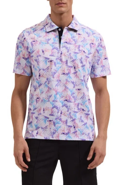Bugatchi Hendrix Floral Pima Cotton Polo In Purple