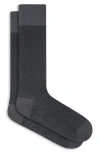 Bugatchi Herringbone Mercerized Cotton Blend Dress Socks In Gray