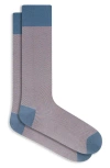 Bugatchi Herringbone Mercerized Cotton Blend Dress Socks In Pink