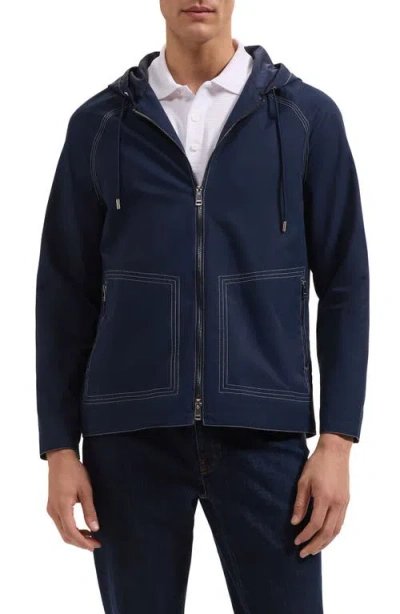 Bugatchi Hooded Jacket In Blue