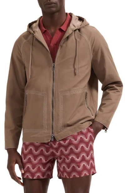 Bugatchi Hooded Jacket In Brown