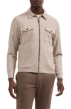 Bugatchi Houndstooth Full Zip Blouson Jacket In Brown