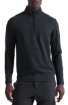 Bugatchi Houndstooth Patern Quarter Zip Top In Black
