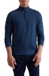 Bugatchi Houndstooth Patern Quarter Zip Top In Blue