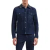 Bugatchi Hybrid Leather Trucker Jacket In Blue