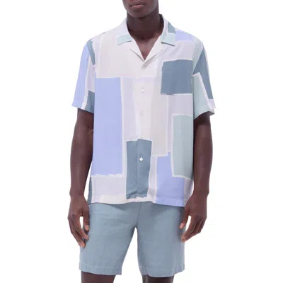 Bugatchi Jackson Abstract Print Camp Shirt In Brown