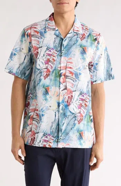 Bugatchi Jackson Comfort Stretch Short Sleeve Shirt In Multi