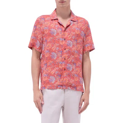 Bugatchi Jackson Floral Linen Camp Shirt In Multi