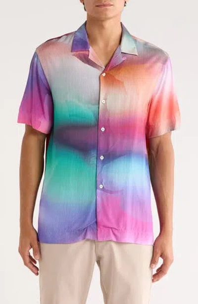 Bugatchi Jackson Pinstripe Camp Shirt In Multi