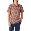 Bugatchi Jackson Shaped Fit Palm Tree Print Button-up Camp Shirt In Mocha