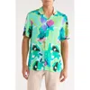Bugatchi Jackson Short Sleeve Button-up Shirt In Blue