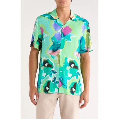 Bugatchi Jackson Short Sleeve Button-up Shirt In Blue