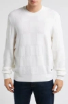 Bugatchi Jacquard Check Merino Wool Sweater In Chalk